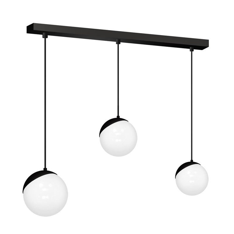 Sfera 3 - Light Matte Black Kitchen Island Pendant, Black/White