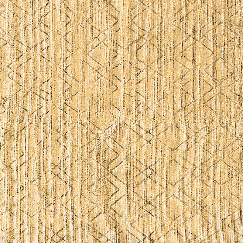 Tapis beige marocain en laine / polyester tissé à la machine, Carré 4 pi