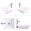 Lavabo de comptoir de salle de bain en porcelaine blanche 16,5 po, facile à nettoyer et stable en céramique blanche, avec robinet en acier inoxydable testé