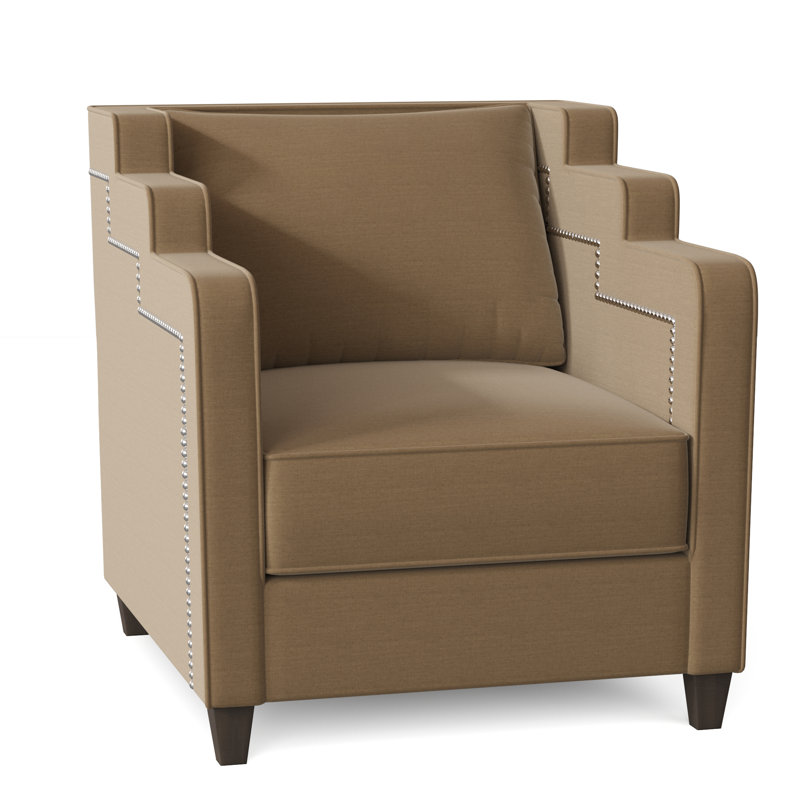 Abbey Armchair, Sachi Wheatgrass, Brown Mahogany