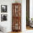 Corner Curio Cabinet With 4 Adjustable Tempered Glass Shelves And Lighting System-372488496