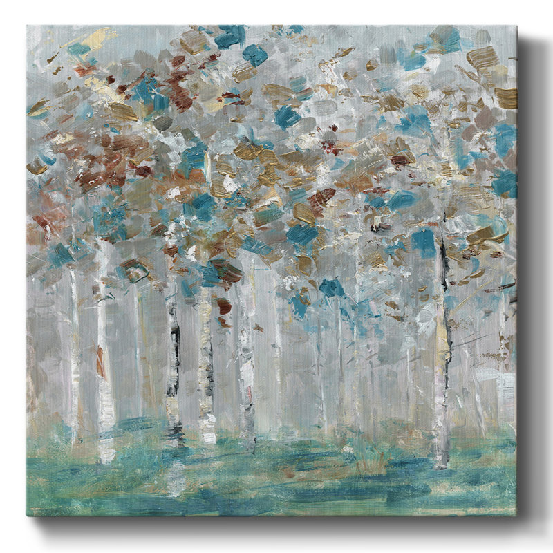 " Teal Forest I ", 24" H x 24" W x 1.5" D