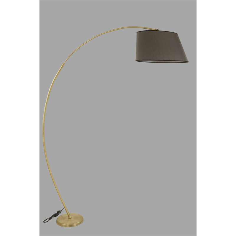 Lampe sur pied arquée 73 po Daulton, Anthracite, Or