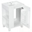 Meuble-lavabo de salle de bain avec lavabo, tablette de porte et rangement latéral ouvert-1877554404