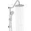 Ensemble de douche mural avec pommeau de douche effet pluie de 25 cm et douchette à main - Finition métallique, 3 jets, réglable pour un bain relaxant, système de fixation anticorrosion, barres de douche coulissantes, résistant aux égratignures