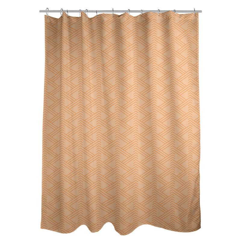 Rideau de douche simple Classic Zig Zag, Orange