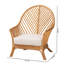 Chaise d'appoint bohémienne en rotin naturel