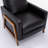 Richland Leather Push Back Recliner - Black