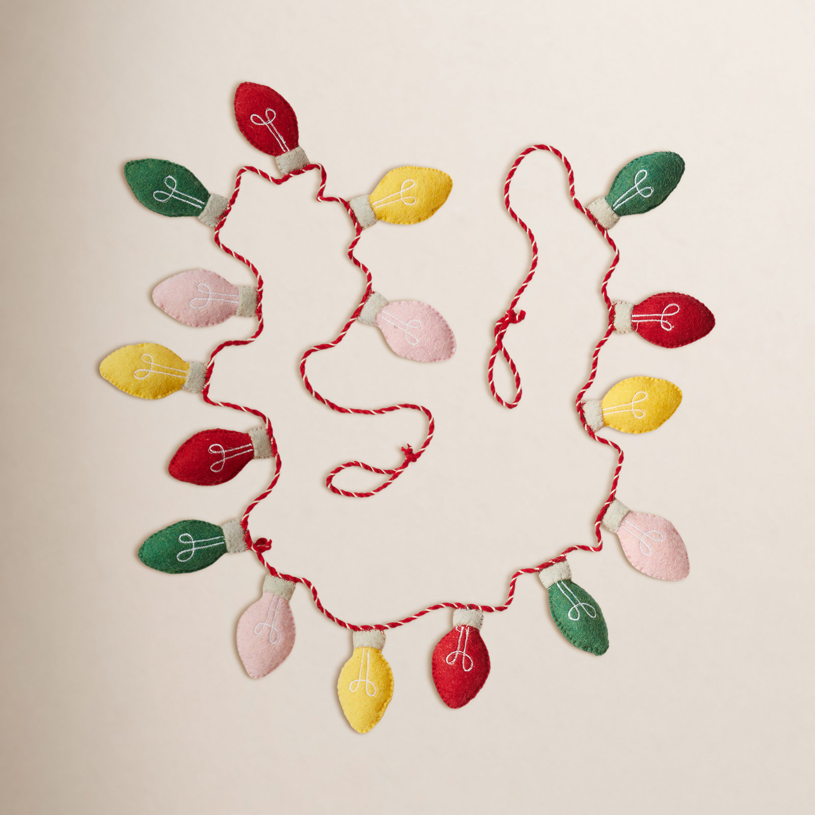 String Lights Wool Felt Garland Multi Christmas