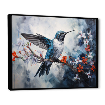 Colibri harmonie florale sur toile