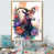 Toile avec cadre flottant or