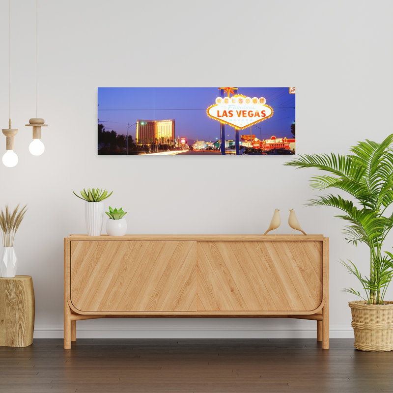 «Welcome sign» Las Vegas Nv, art mural contemporain abstrait, H 12 po x l 36 po