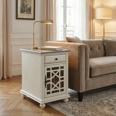 Ahmara End Table with Storage and Charging Station