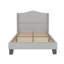 Lit plateforme en chenille pleine grandeur avec tête de lit à oreilles de 51 po de hauteur, tissu doux chenille, lit plateforme simple de style rétro sans sommier, facile à assembler, beige