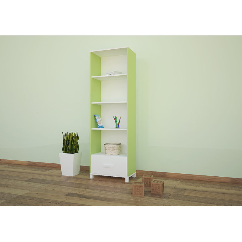 177cm H Cube Unit Kids Bookcase, Green, 177cm H x 60cm W x 34cm D