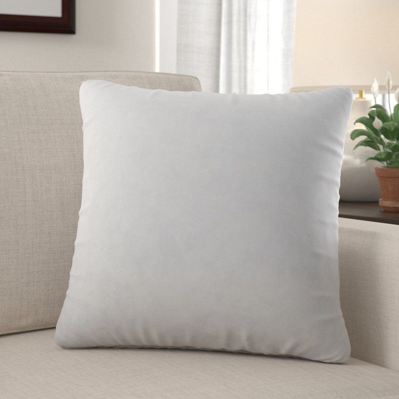  Feather Filled Square Pillow Insert, 16" x 16", Cotton