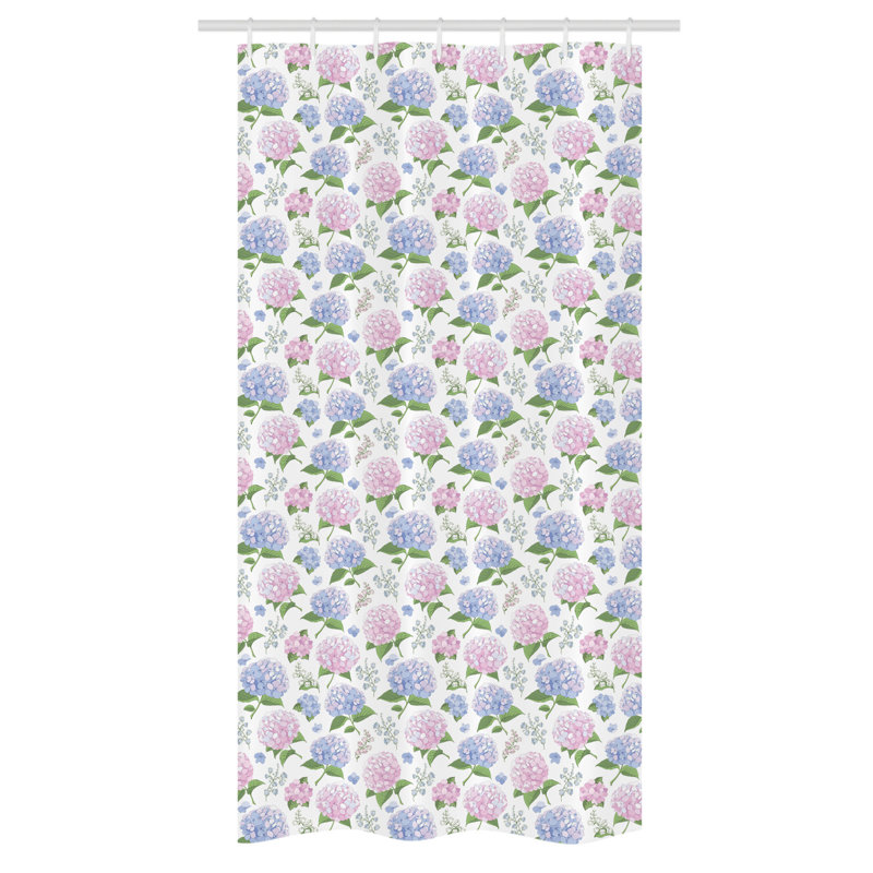 Floral Shower Curtain with Hooks Included, 36" W x 72" L