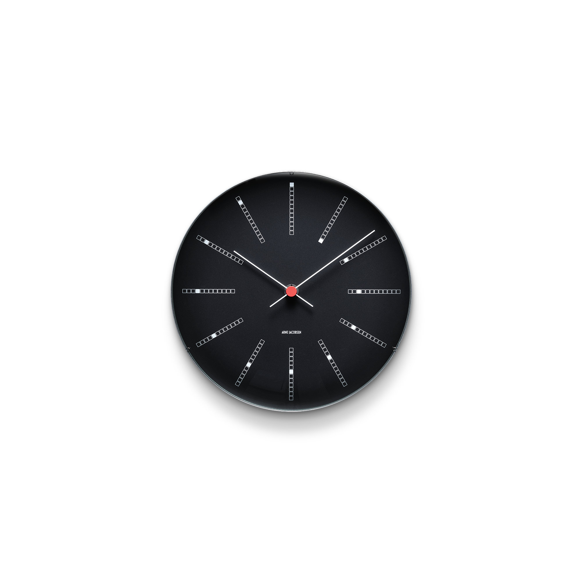 Bankers Metal Wall Clock, Black/White/Red, Large