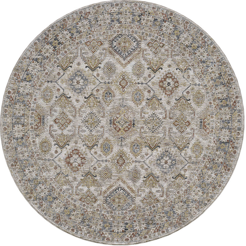 Geometric Indoor Rug, Round 7'10"