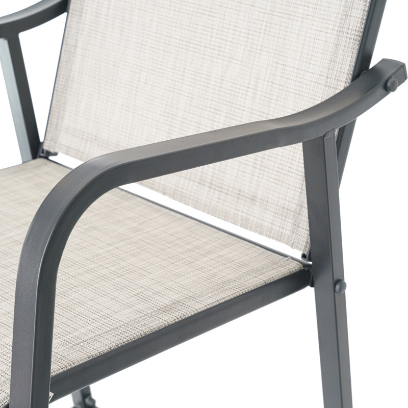 2-Person Patio Outdoor Dining Set (3-Piece Set, Rectangular Table), Brown, Gray