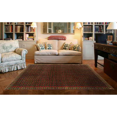 Tapis unique en laine noué à la main de style années 1980 de 3 pi 1 po x 4 pi 10 po Jamarquis