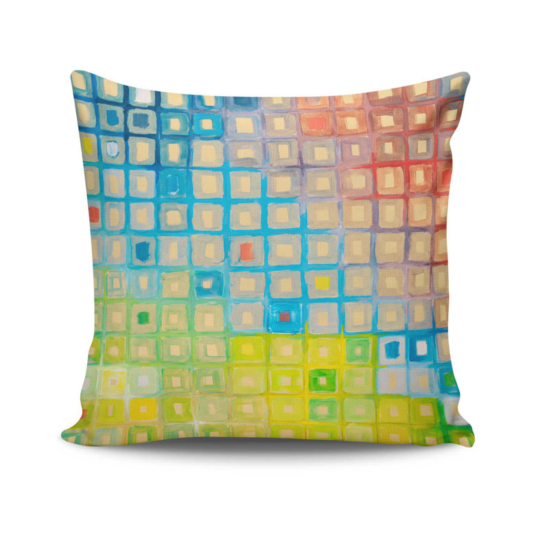 Housse de coussin carré en polyester Emonii