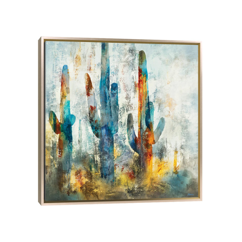 «Saguaro Forest» encadré par Scott Brems, H 26 po x l 26 po x P 1,5 po, Toile encadrée champagne, Non