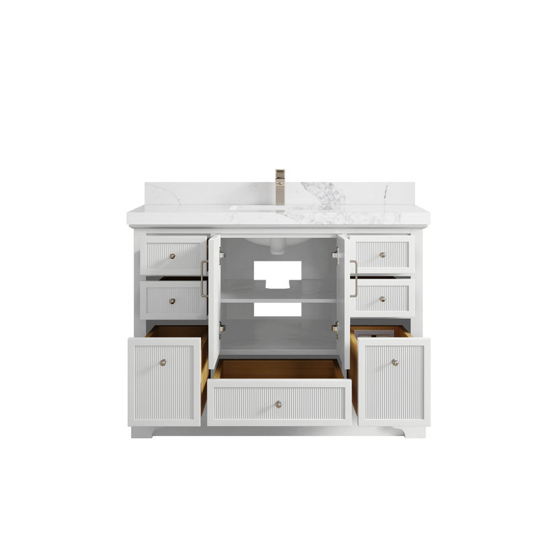 Alys 48 " W Freestanding Standard Free Standing 1 Single Vanity Bathroom Vanity With Quartz Top