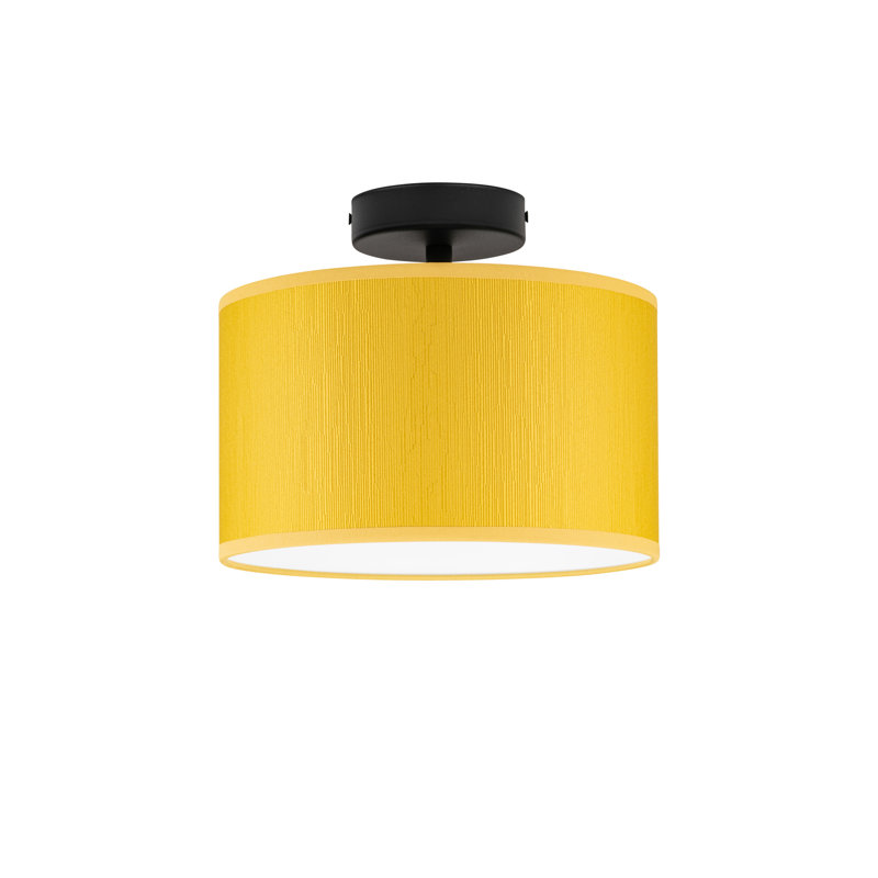Doce Fabric Semi Flush Mount, Mustard