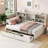 Bed Frame With Side Bookshelves, Two Drawers, And Built-In USB Port