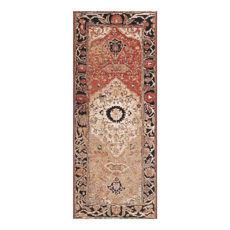 Oriental Machine Made Power Loom Rectangle 5'1" x 8' Polypropylene Plastic Indoor / Outdoor Area Rug in Brown/Beige/Navy