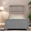 Lits plateforme modernes en bois de taille simple, finition grise pour la maison