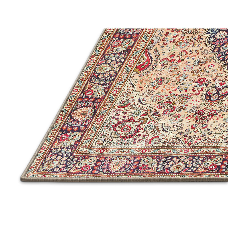 Tapis traditionnel mehroon/noir/crème, Rectangle 2 pi x 4 pi