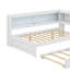Lit de jour multifonctionnel en L avec lit gigogne, tablettes de rangement, ports USB et éclairage DEL-1159112642