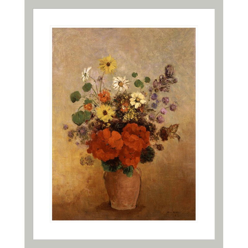 «Flowers in a Vase» par Odilon Redon, impression giclée sur cadre, H 29,34 po x l 23,5 po
