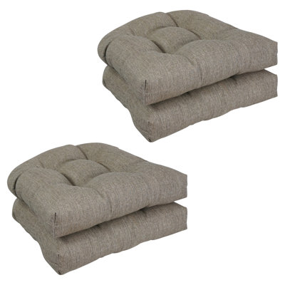 19-Inch Rounded Back Woven Olefin Outdoor Chair Cushions  (Set Of 4)