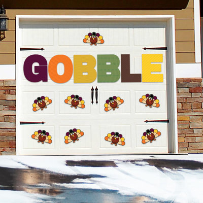 15 Piece Gobble Thanksgiving Garage Door Mural Set