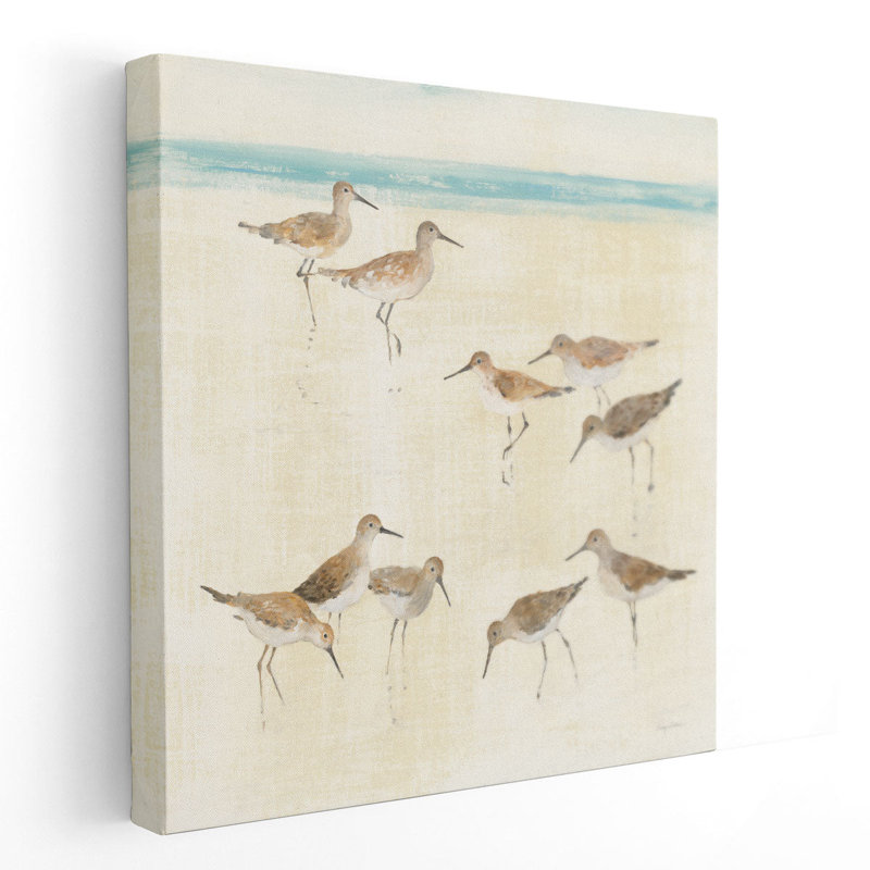 Sandpipers - reproduction d'art sur toile, H 12 po x l 12 po
