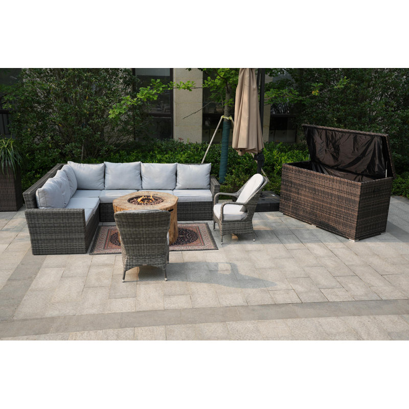 Ensemble de conversation pour 8 personnes avec coussins Charsity Wicker / Rattan
