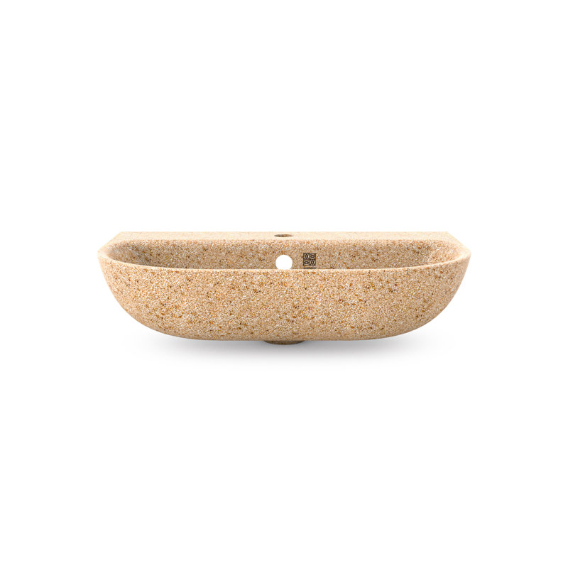 Soft60 Wall-Mounted with Tap Hole Bathroom Sink, Light Natural