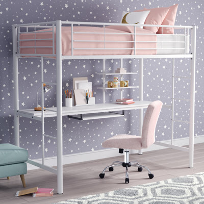 Milie Metal Loft Bed with Bookcase by Mack & Milo™