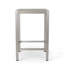Table de bar d'extérieur en aluminium avec plateau en verre de 43 po, finition grise