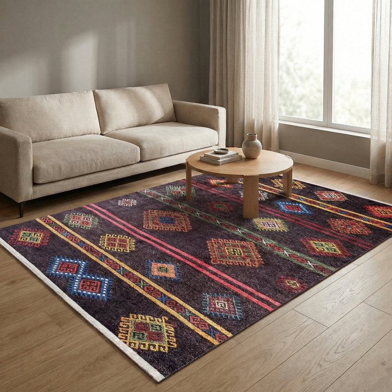 Tapis marocain Thambiah, Tapis de couloir 2 pi 8 po x 9 pi 11 po