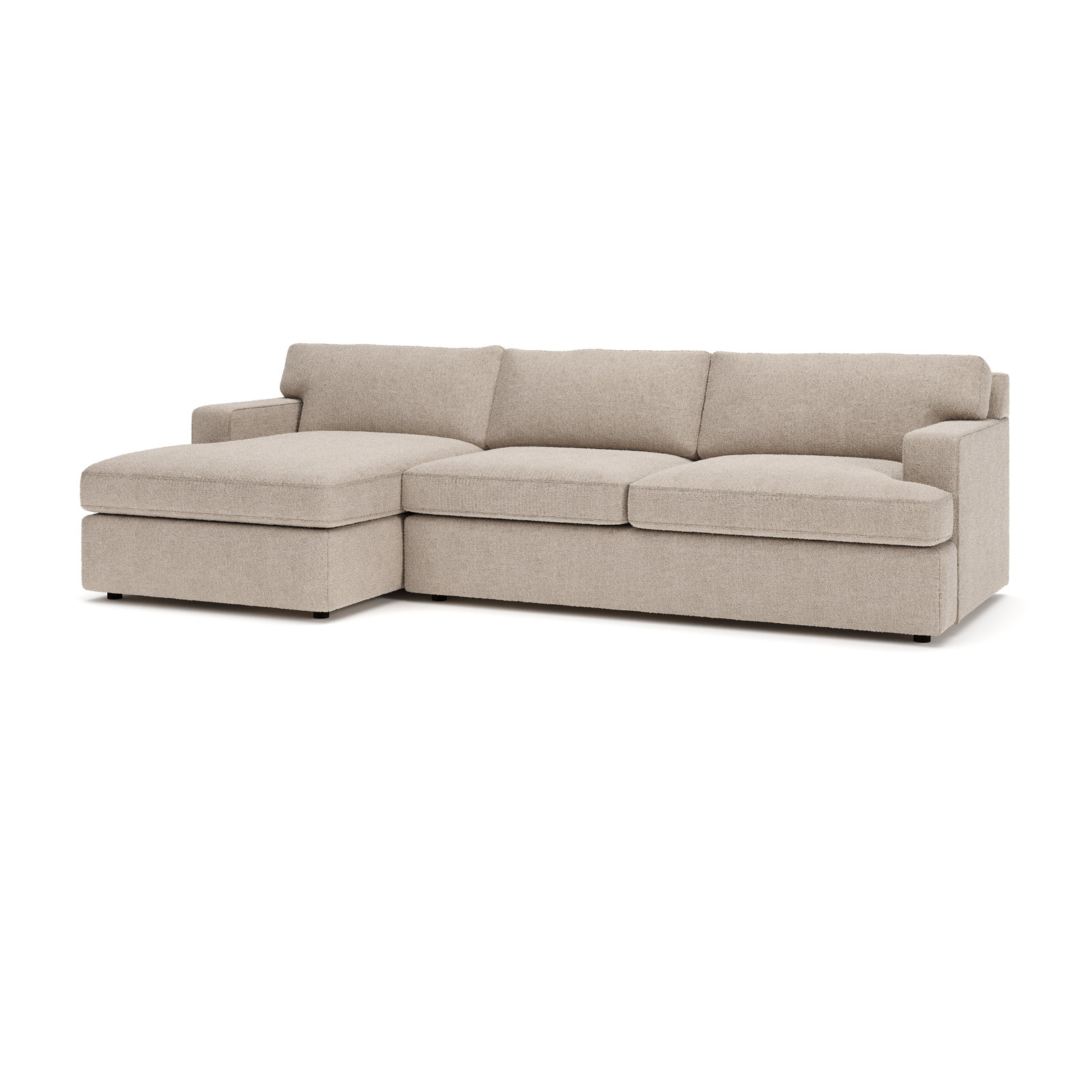 Cleo Chaise Sectional, Left Hand Facing, Davis Chateau Gray Bouclé