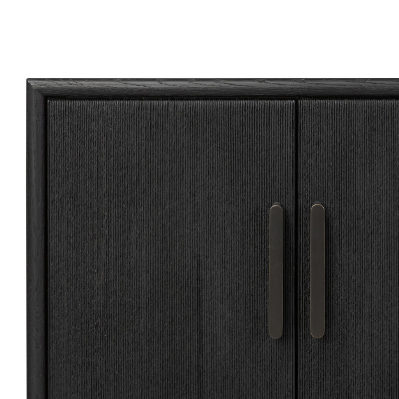 Rosenell Media Console-Oak Solid, Black