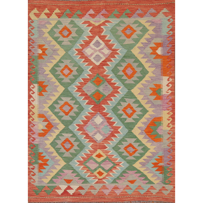 Tapis oriental en laine réversible kilim 5 x 7
