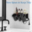 Support de sèche-cheveux pour meuble-lavabo mural, accessoires de coiffure, outils de rangement, 3 tasses, support de rangement avec tablette, acier noir doré - Mk1002a (noir)