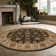 Tapis rond brun / ivoire Como