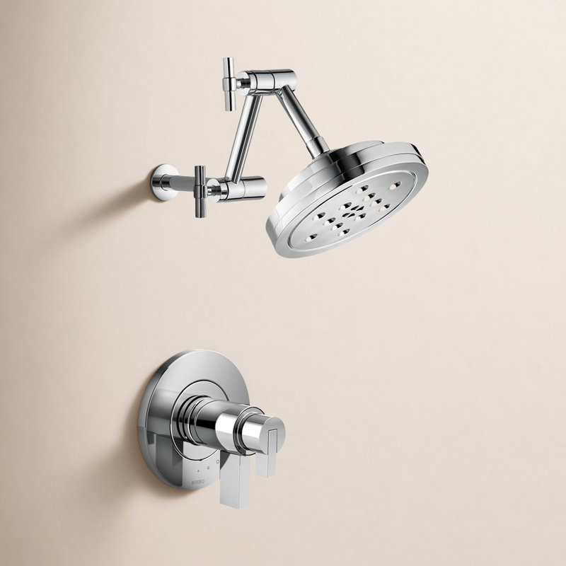 Litze Thermostatic Shower Faucet with TempAssure, Polished Chrome, Lever
