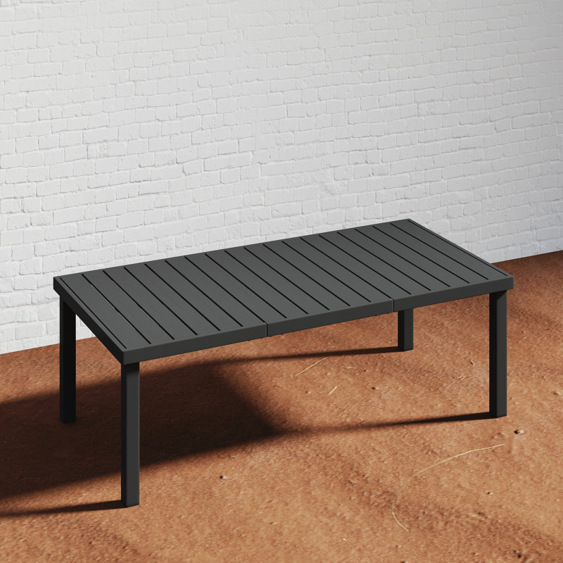 Hindertje Rectangular Metal Outdoor Dining Table, 74.8'' W 35.4'' D, 29" H x 35.4" D x 74.8" W